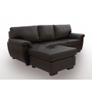 reno 3seat chaise Lshape pu leather sofa brown